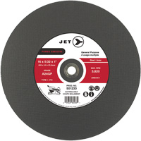 Meule &agrave; tronçonner Power Abrasive A24GP, 20" x 5/32", Arbre de 1", Type 1, 3000 Tr/min Equipex