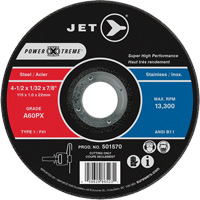 Meule &agrave; tronçonner Power-Xtreme A60PX, 4-1/2" x 1/32", Arbre de 7/8", Type 1, 13 300 Tr/min Equipex