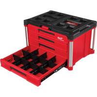 PackOut 4-Drawer Tool Box, 16-3/10" x 22-1/5" x 14-3/10", Red Equipex