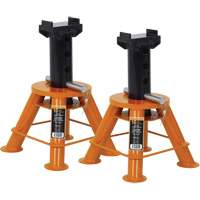 Low Profile Jack Stands, Locking Pin, 10 Tons Capacity, 17-1/3" - 11-1/8" H Equipex