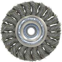 Meule &agrave; fils nou&eacute;s torsad&eacute;s, Dia. 8", Fils 0,020", Arbre 1/2", Acier Equipex