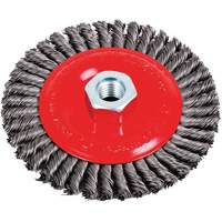 Stringer Bead Brushes for Angle Grinders, 5" Dia., 0.02" Fill, 5/8"-11 Arbor, Steel Equipex