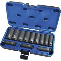 PS1238D Jeux - douilles, 12 Mcx, Chocs, Prise de 3/8", Profond Equipex