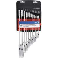 RCWS-11FS Flex Head Wrench Sets, Combination/Flex Head, 11 Pieces, Imperial Equipex
