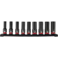Jeu de douilles m&eacute;triques &agrave; 6 pans Shockwave Impact Duty, 9 Mcx, Chocs, Prise de 1/2", Profond Equipex