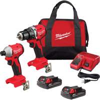 Ensemble combin&eacute; perceuse/tournevis compact sans contact 1/2" & tournevis &agrave; chocs hexagonal 1/4" M18, Lithium-ion, 18 V Equipex