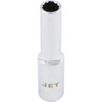 Douille chrom&eacute;e, 4 mm, Prise 1/4", 12 pans, Profond Equipex
