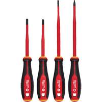Jeu de tournevis isol&eacute;s &agrave; pointe &eacute;troite, 4 mcx, Magn&eacute;tique Equipex