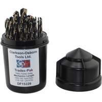 Jeu de forets de m&eacute;canicien 2 tons 29 mcx, Acier rapide Equipex