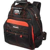 Lighted Tool Backpack, Black/Red, Ballistic/Polyester Equipex