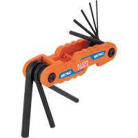 Jeu de cl&eacute;s hexagonales pliant et compact, 8 mcx, M&eacute;trique Equipex