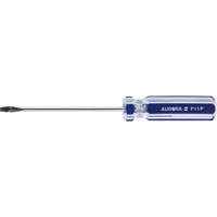 Tournevis &agrave; fente bleu transparent avec bandes , Tige de 1/8", Ronde, Prise en Plastique Equipex