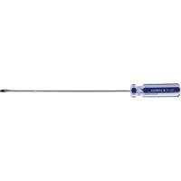 Blue Transparent Striped Slotted Screwdriver, 1/8" Tip, Round, Plastic Handle Equipex