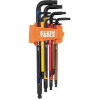 Colour-Coded Extra-Long L Style Hex Key Caddy Set, 9 Pcs., Imperial Equipex