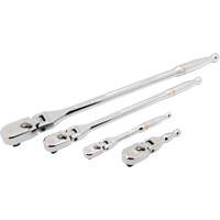 1/4", 3/8" & 1/2" Drive 120XP Full Polish Flex Handle Teardrop Ratchet Set Equipex