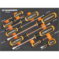 Slotted Dual Material Screwdriver Set in Foam Storage Tray, 9 Pcs. Equipex