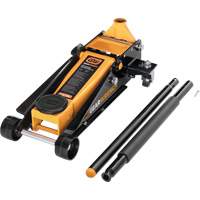 Heavy-Duty Floor Jack, 3 Ton(s) Capacity, 5-1/4" Lowered, 18-1/4" Raised, Manual Hydraulic Equipex