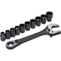 Ensemble de cannelure & cl&eacute; ajustable Pass-Thru X6 11 mcx, 13" lo, la max. 2-27/50", Phosphate noir Equipex