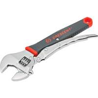 Locking Adjustable Dual Material Wrench, 10" L, 2-18/25" Max Width, Chrome/Polished Equipex