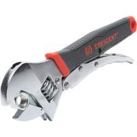 Locking Adjustable Dual Material Wrench, 10" L, 2-18/25" Max Width, Chrome/Polished Equipex