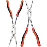 X2 Straight and Bent Long Nose Dual Material Plier Set, 2 Pieces Equipex
