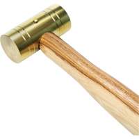 Brass Hammer with Hickory Handle, 1 lbs Head Weight, 11" L Equipex
