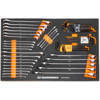 6-Point Combination Wrench and Hex Key Set in Foam Storage Tray Equipex