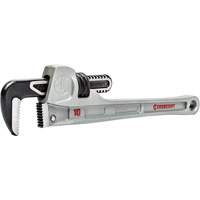 Slim Jaw Pipe Wrench, 1-9/10" Jaw Capacity, 10" Long, Powder Coated Finish, None Handle Equipex