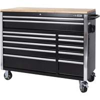 HDRC5212 HD Series Roller Cabinet, 12 Drawers, 51-1/4" W x 21" D x 40-3/10" H, Black Equipex