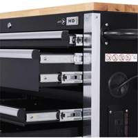 HDRC5212 HD Series Roller Cabinet, 12 Drawers, 51-1/4" W x 21" D x 40-3/10" H, Black Equipex