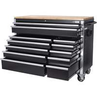 HDRC5212 HD Series Roller Cabinet, 12 Drawers, 51-1/4" W x 21" D x 40-3/10" H, Black Equipex