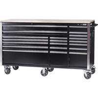 HDRC7220 HD Series Roller Cabinet, 20 Drawers, 72" W x 24" D x 42-3/10" H, Black Equipex