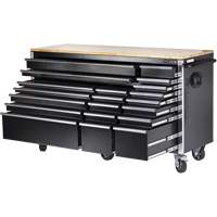 HDRC7220 HD Series Roller Cabinet, 20 Drawers, 72" W x 24" D x 42-3/10" H, Black Equipex
