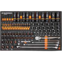 Jeu d'outils de m&eacute;canicien dans des plateaux modulaires en mousse avec conteneur de rangement, 247 morceaux Equipex