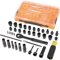 Jeu complet de douilles &agrave; chocs ouvertes & basculantes KNECT, 39 Mcx, Chocs Equipex