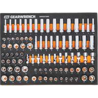 Jeu d'outils m&eacute;triques pour m&eacute;canicien MEGAMOD dans des plateaux en mousse modulaire avec armoire roulante &agrave; outils, 358 morcea Equipex