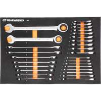 Jeu d'outils m&eacute;triques pour m&eacute;canicien MEGAMOD dans des plateaux en mousse modulaire avec armoire roulante &agrave; outils, 358 morcea Equipex
