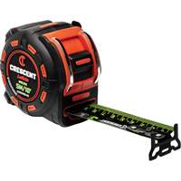 Ruban &agrave; mesurer Shockforce NITE EYE, 1-1/4" x 16'/5 m, Marques de goujon M&eacute;trique/SAE Equipex