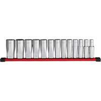 Jeu de douilles profondes SAE &agrave; 12 pans, 13 Mcx, Prise de 1/2", Profond Equipex