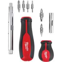 11-in-1 Multi-Bit Screwdriver & 6-in-1 Stubby Multi-Bit Screwdriver Set, 3"/9-4/5" L, Cushion Grip Handle Equipex