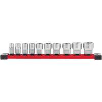 Douilles SAE avec c&ocirc;t&eacute;s Four Flat, 10 Mcx, Prise de 3/8" Equipex