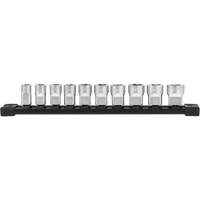 Douilles m&eacute;triques avec c&ocirc;t&eacute;s Four Flat, 10 Mcx, Prise de 3/8" Equipex