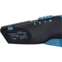 Couteau de s&eacute;curit&eacute; r&eacute;tractable , Acier inoxydable, Robuste, Prise en Plastique/Aluminium Equipex