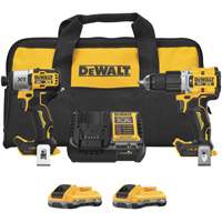 Ensemble 2 outils tournevis &agrave; chocs/perfomarteau XR avec bloc-piles POWERPACK, Lithium-ion, 20 V Equipex