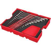 SAE Wrench Set with Tray for PACKOUT Drawers, Ratcheting Combination, 15 Pieces, Imperial Equipex