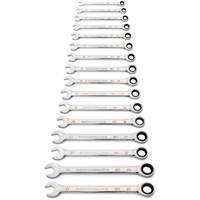 90-Tooth 12 Point Wrench Set, Ratcheting Combination, 16 Pieces, Metric Equipex