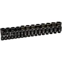 6 Point SAE Socket Set, 29 Pcs, Impact, 3/4" Drive Size, Deep Equipex