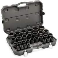 6 Point SAE Socket Set, 29 Pcs, Impact, 3/4" Drive Size, Deep Equipex