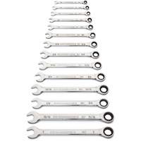 90-Tooth 12 Point SAE Wrench Set, Ratcheting Combination, 14 Pieces, Imperial Equipex