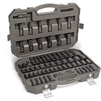 6 Point SAE/Metric Master Socket Set, 80 Pcs, Impact, 3/8" Drive Size, Deep Equipex